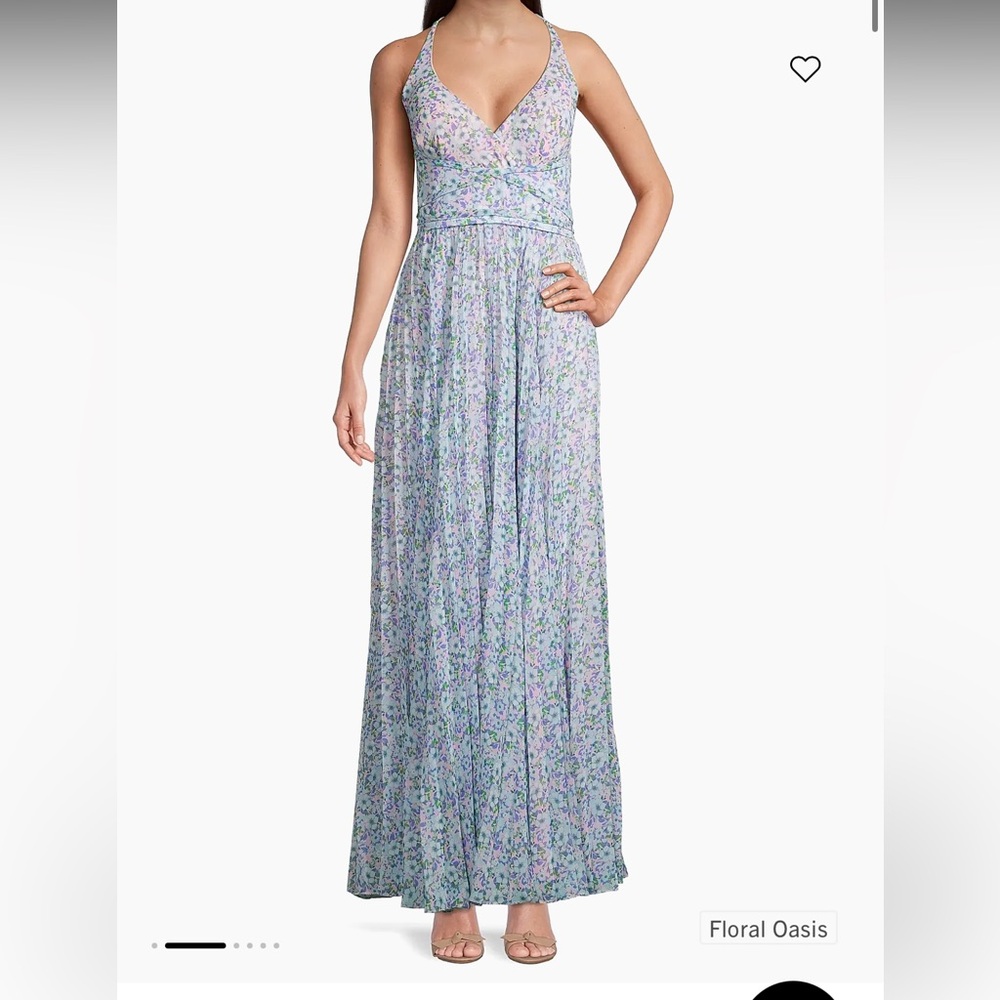 Laundry by Shelli Segal Floral Pleated Chiffon Maxi Dress - Picture 2 of 7